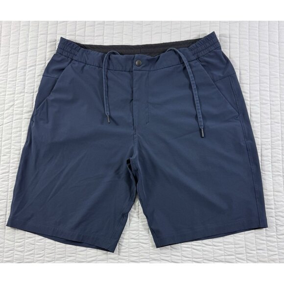 Lululemon Mens Commission Swim Shorts Hybrid Performance Chino 9" Size 32 Navy - Picture 1 of 12